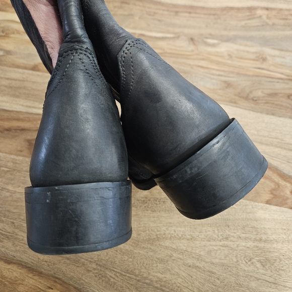 Double H Mens Black  Pull On Cowboy Western Boots Size 8.5 EE Square Toe - Picture 14 of 16